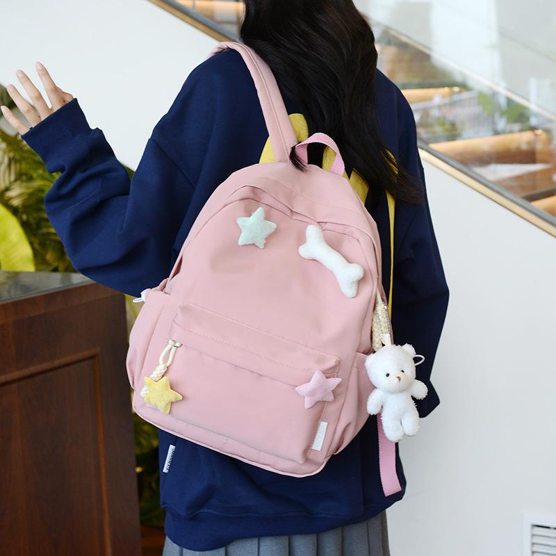 Small fresh sweet large capacity backpack for class commuting primary school student school bag light outdoor leisure travel backpack