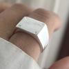925 Sterling Silver Rings for Women Couple Minimalist Handmade Simple Square Shinning Ring Fine Jewelry Gift Prevent Allergy