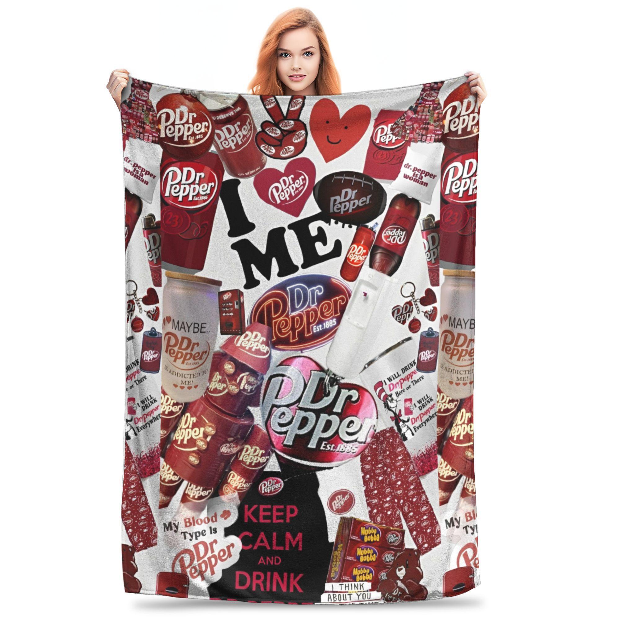 

Пледи Dr Pepper Фланелеві Чудові М які Пледи для Ліжка Вітальні Декору 30x40in
