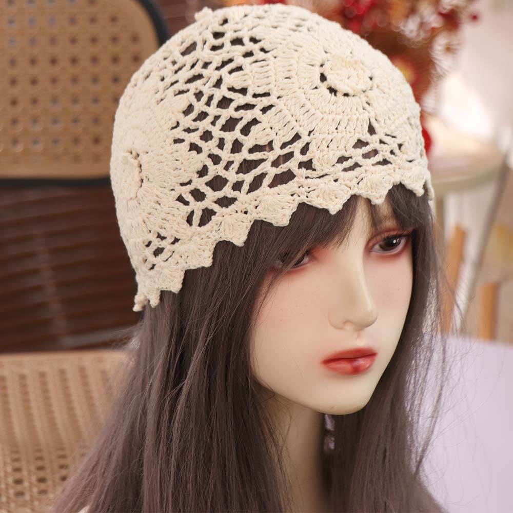 Handgemachte Mützen Mütze Dünne Strickmütze Mode Aushöhlen Gestrickte Mütze Mädchen