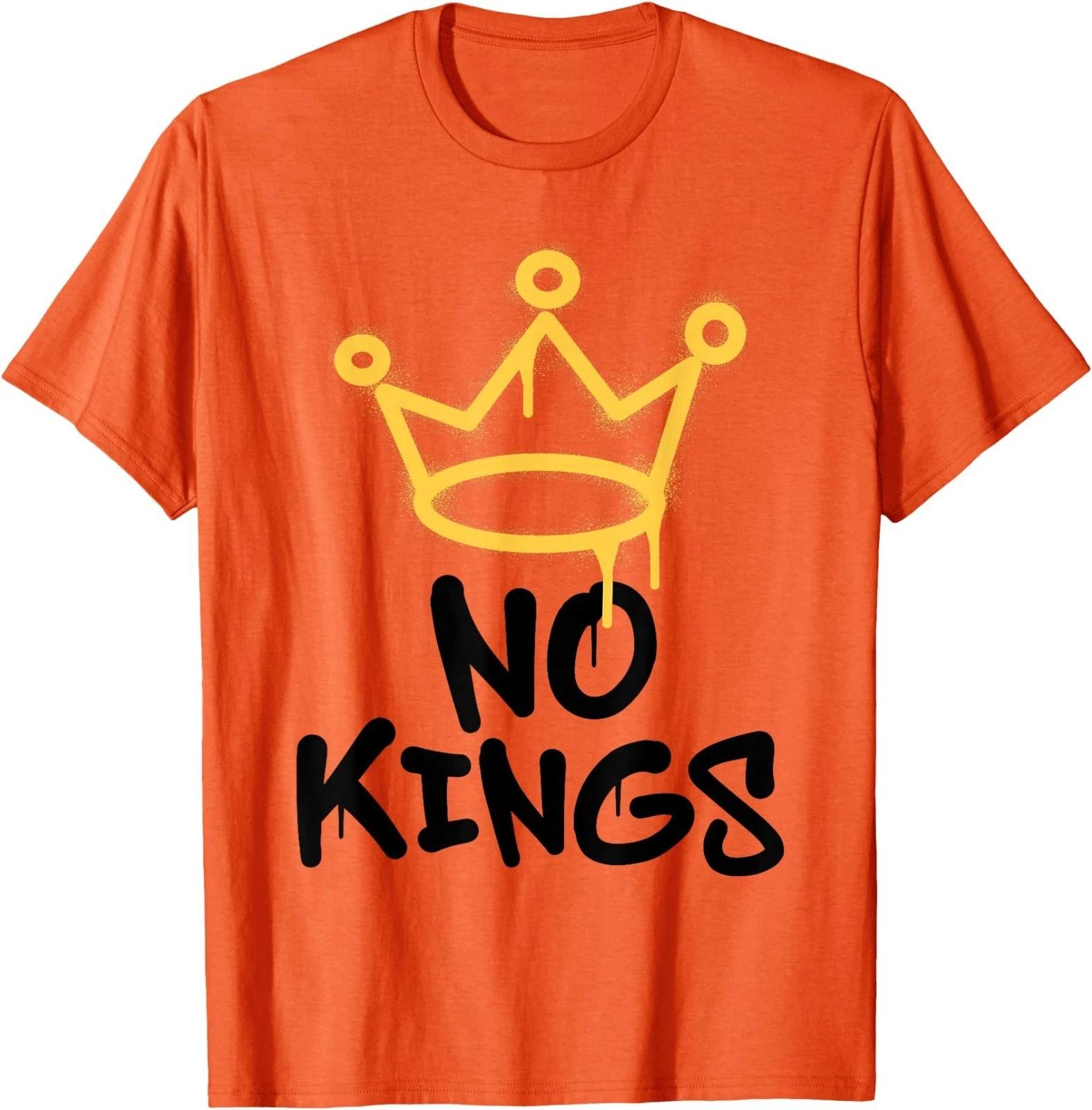 No Kings Day 2025 Protest Sign Grunge Nope Men Women T-Shirt 4XL
