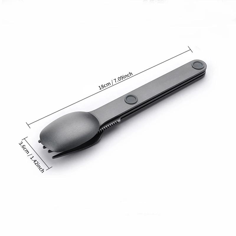 3pcs Magnetic Aluminum Cutlery Set - Travel Picnic Camping Cutlery Set Including Steak Knife, Spoon, Salad Fork