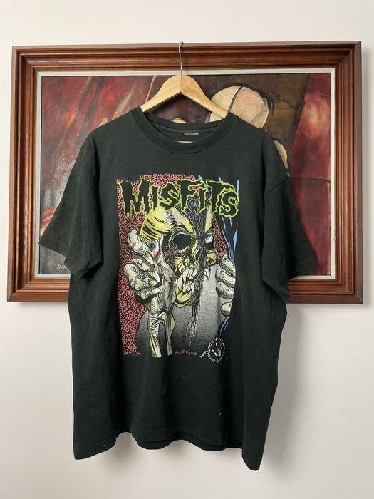 Rare 1990 Misfits Pushead 90s Band Black Unisex Tshirt Reprint S5XL KH8680 L