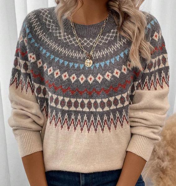 Maglione da Donna in Lavorazione Grossa Jacquard Acrilico Stile Europeo e Americano - Bestseller Autunno/Inverno