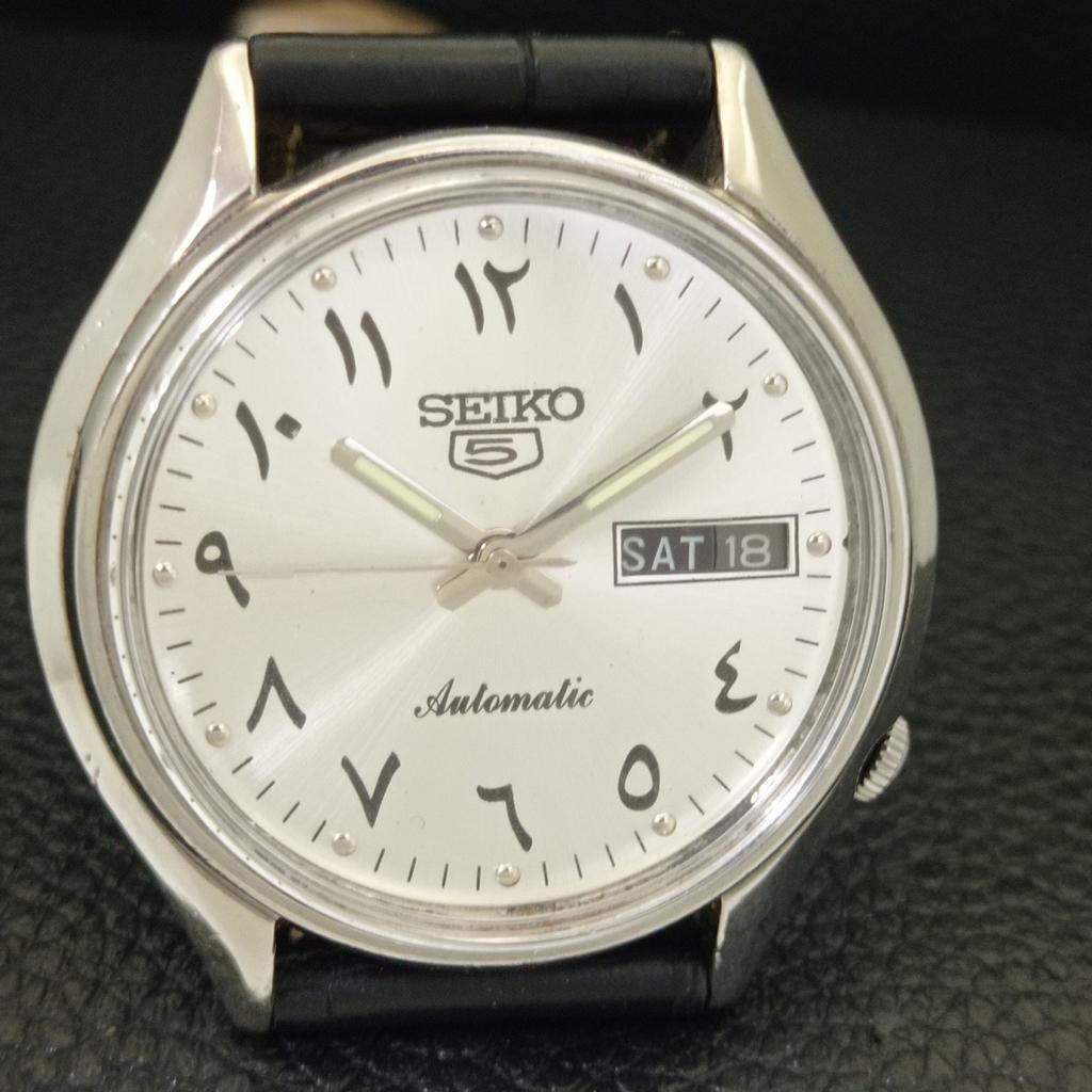 SEIKO 5 AUTOMATIC VINTAGE JAPAN 6309A MENS ARABIC SILVER DIAL WATCH a702442-5 R124-a702442