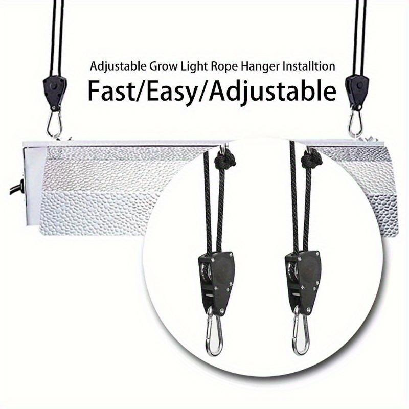 2-Pack Heavy-Duty Ratchet Pulley Clamps, 150 Lb Load Capacity, 1/8" Lifting Lanyard, Durable Plastic Material, Secure Lifting Tent Accessories