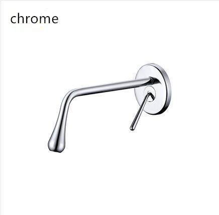 Basin Faucet Single Lever Rotation Wall Mounted  Brass Mixer Tap Bathroom Basin Water Sink Mixer In-Wall Style