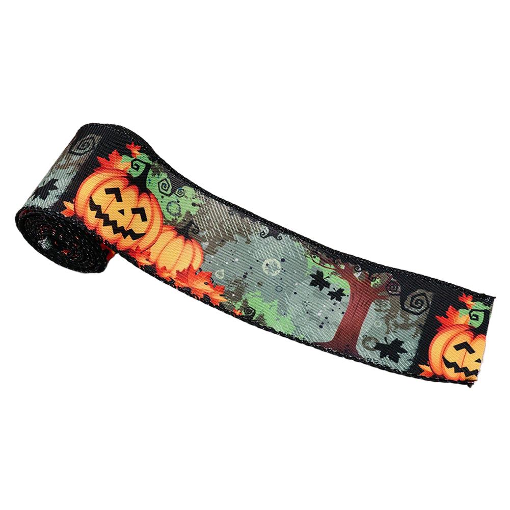 Cartoon Halloween Gift Wrap Ribbon Polyester Grosgrain Satin Ribbons Happy Halloween Party Decoration Packaging Supplies