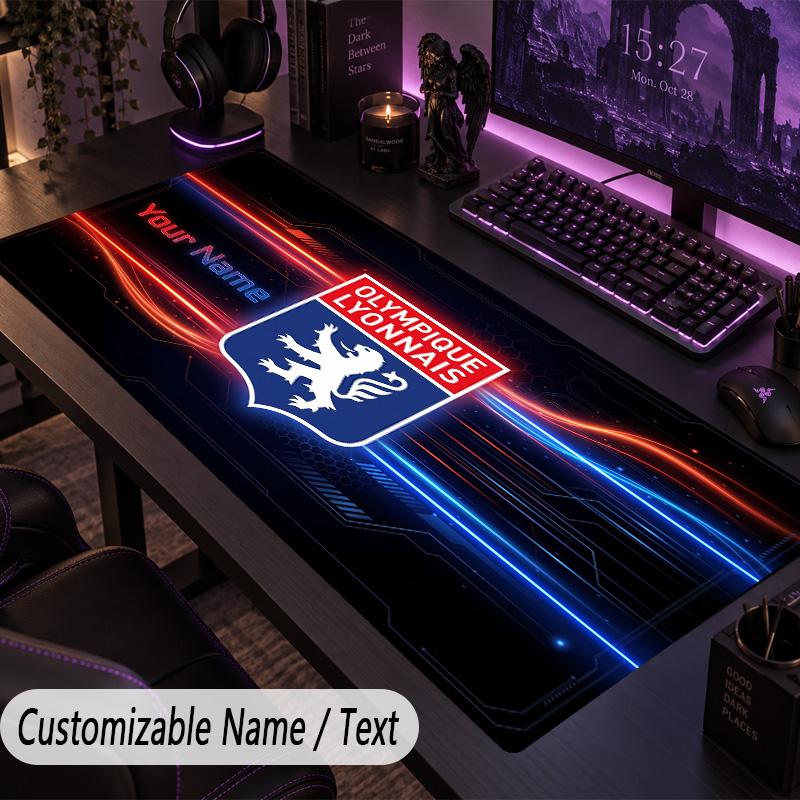 Large Mouse PadLyon FC Custom Name Text Personalized Desk Mat Non Slip Gaming Pad