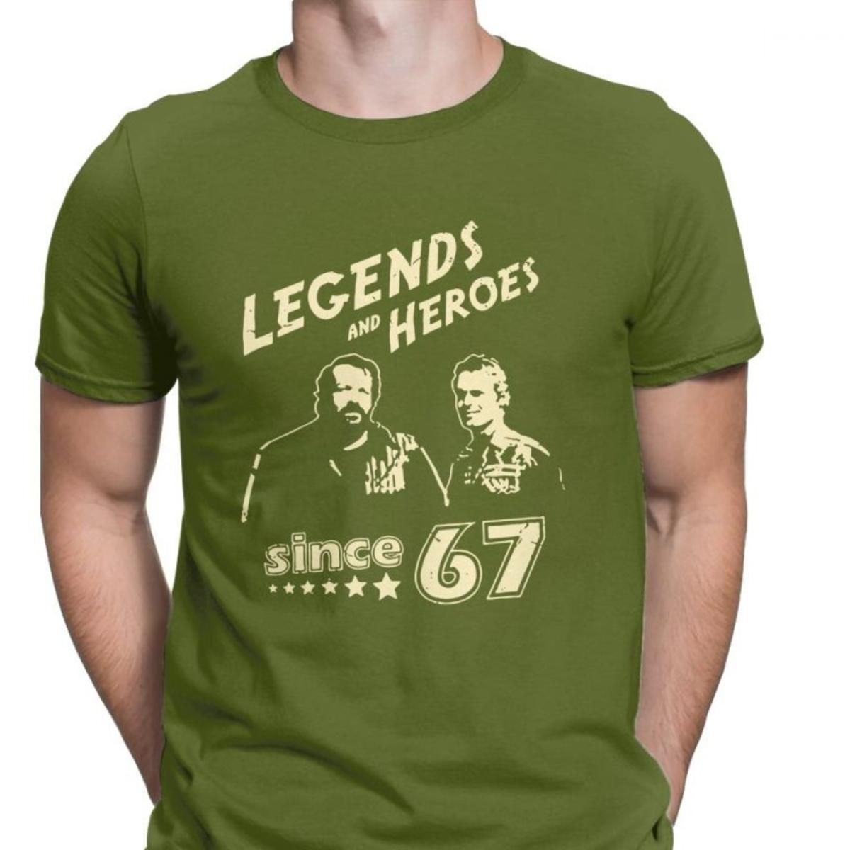 

Men s Bud Spencer Legends And Hero Since 67 Tops T Shirts Terence Hill Novelty Happy New Year Camisas Tops Cotton Tee T Shirt 3XL