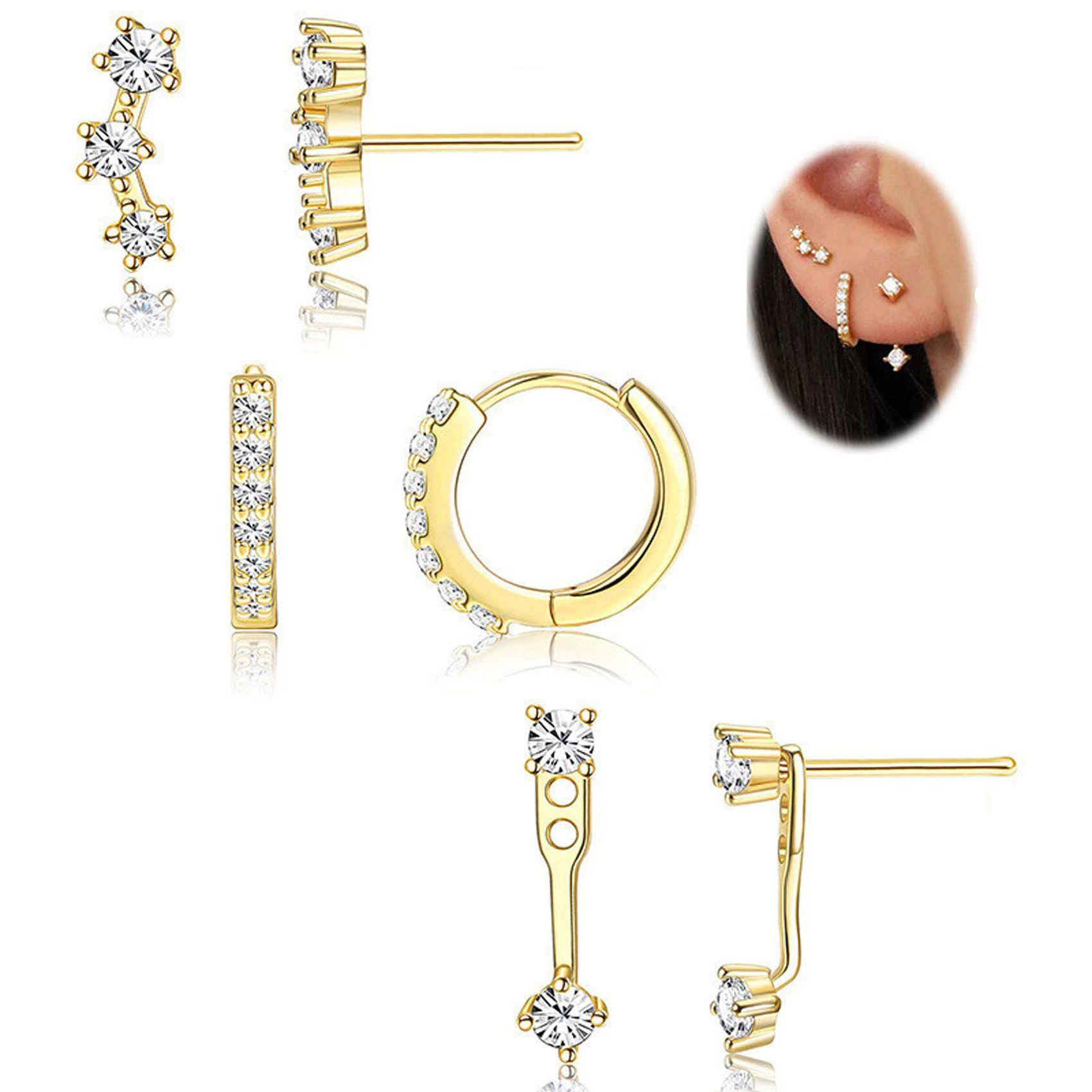 New Fashion Light Luxury Mini Flower European  American Earrings золотой