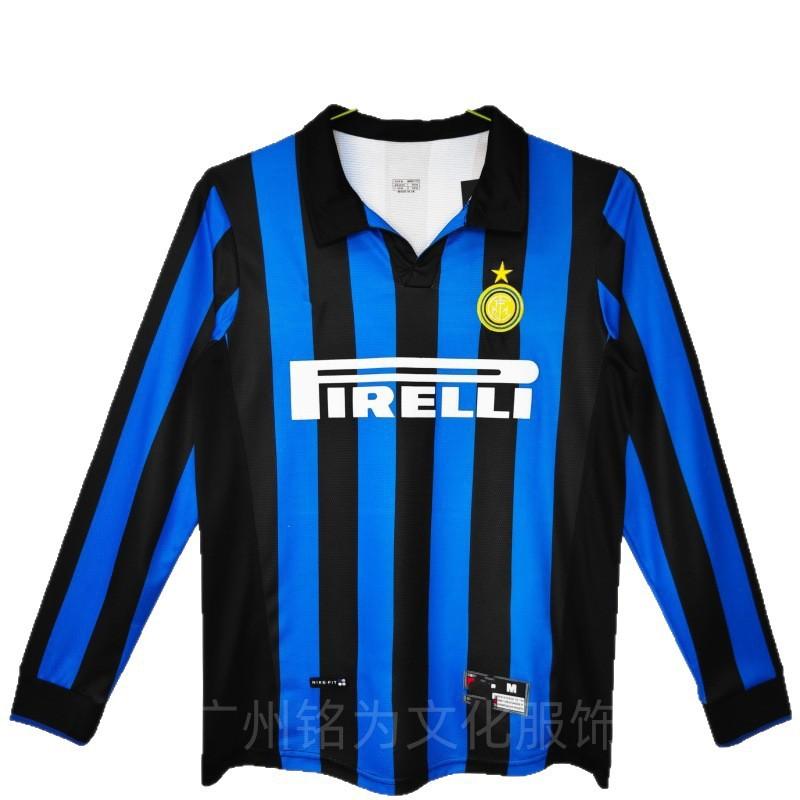 Mens Long Sleeve Retro Football Jersey Vintage Team Sportswear Soccer Fans