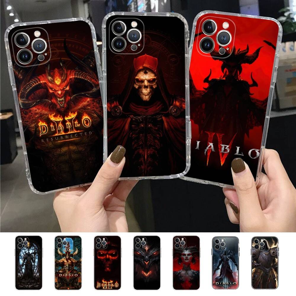 Classic Action D-Diablo Game Phone Case For IPhone 17 16 15 14 13 11 12 Pro Max 16 Plus Transparent