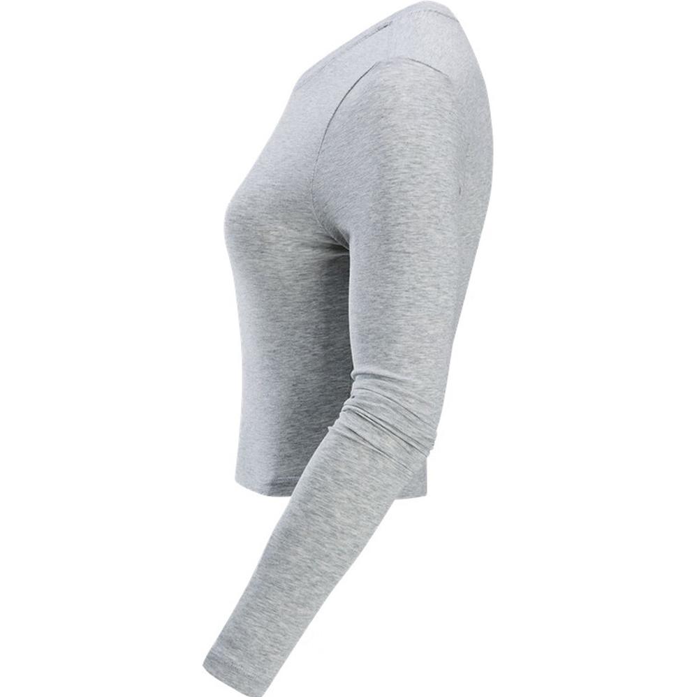 Nike Rundhals Kurz Lässig Langarm T-Shirt Damen Tops Hellgrau HF5323-023