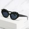 SO&EI Retro Irregular Cat Eye Women Double Color Sunglasses Fashion Trending Men Shades UV400 Yellow Pink Sun Glasses