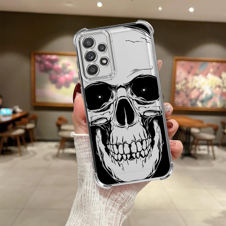 Funda para Teléfono con Cuatro Patrones de Calavera Espeluznante para Samsung Galaxy A14 A04 A54 A34 A73 A13 A23 A51 A24 A52 A16 A06 A33 A50 A07