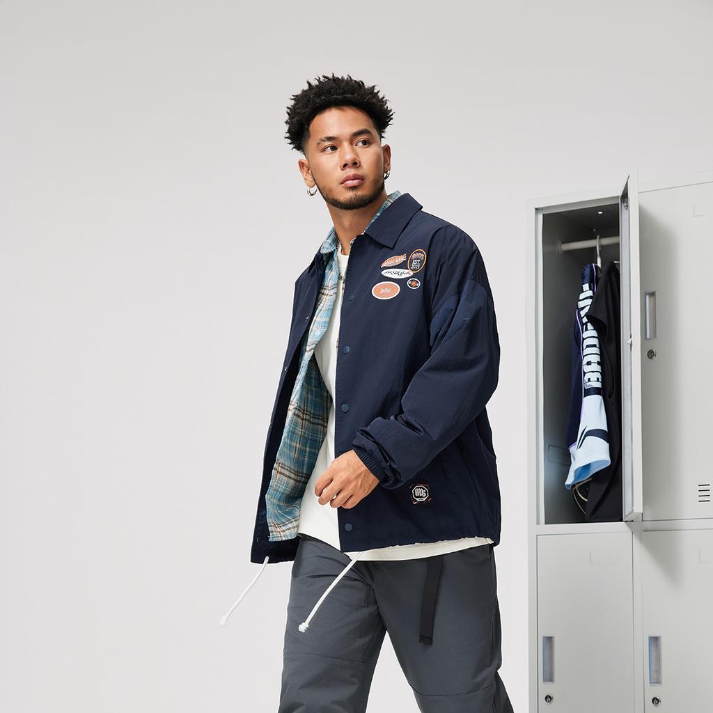 Li-Ning Badfive Water-Resistant Loose Fit Sports Jacket Men Jacket Deep-Navy-Blue AFDU209-5