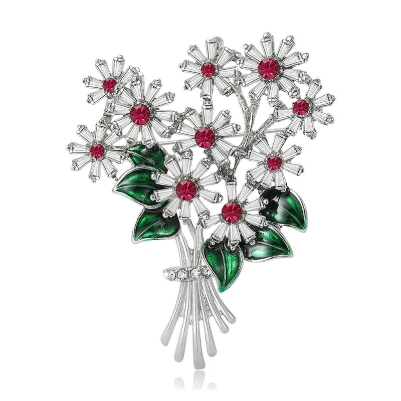 Elegant Rhinestones Daisy Flower Brooch for Women and Men Unisex Accessories Lapel Accessory for Everyday Outfits