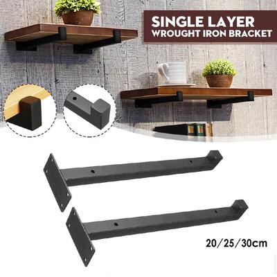 1pair Wall Mounted 2xShelf Bracket Heavy Duty Scaffold Board Floating Bracket Industrial Iron Support Table 20cm/25cm/30cm
