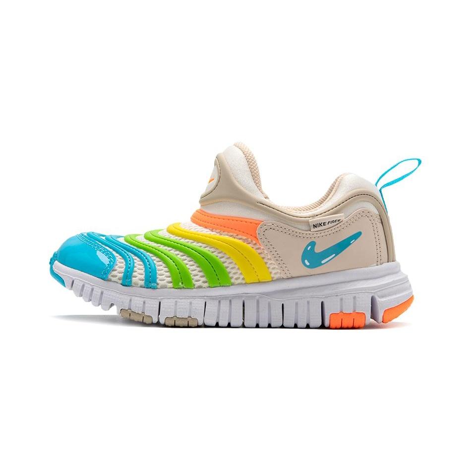 (PS) Nike Dynamo Free Shoes Pale Ivory White Blue Kids FN8910-141 EU 35