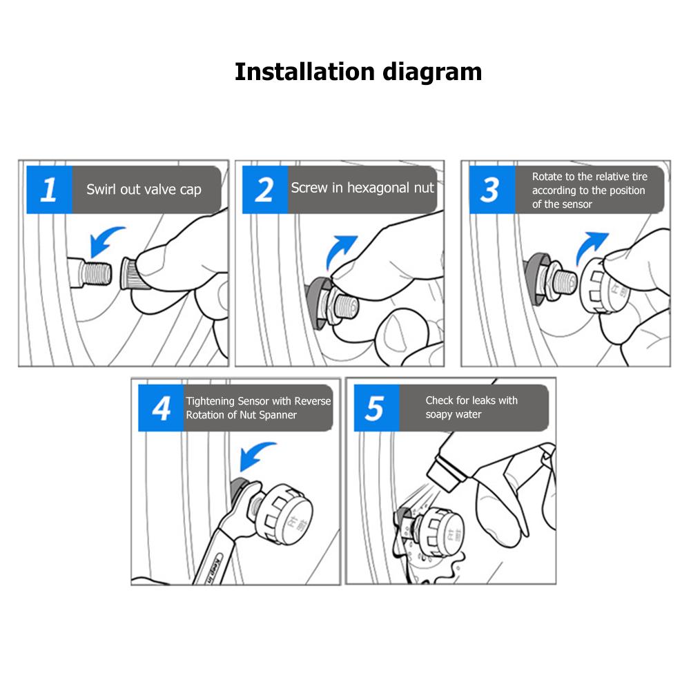 Wasserdichtes LCD-Reifendrucküberwachungssystem USB wiederaufladbar Einfache Installation Motorrad TPMS Persönliche Motorradteile