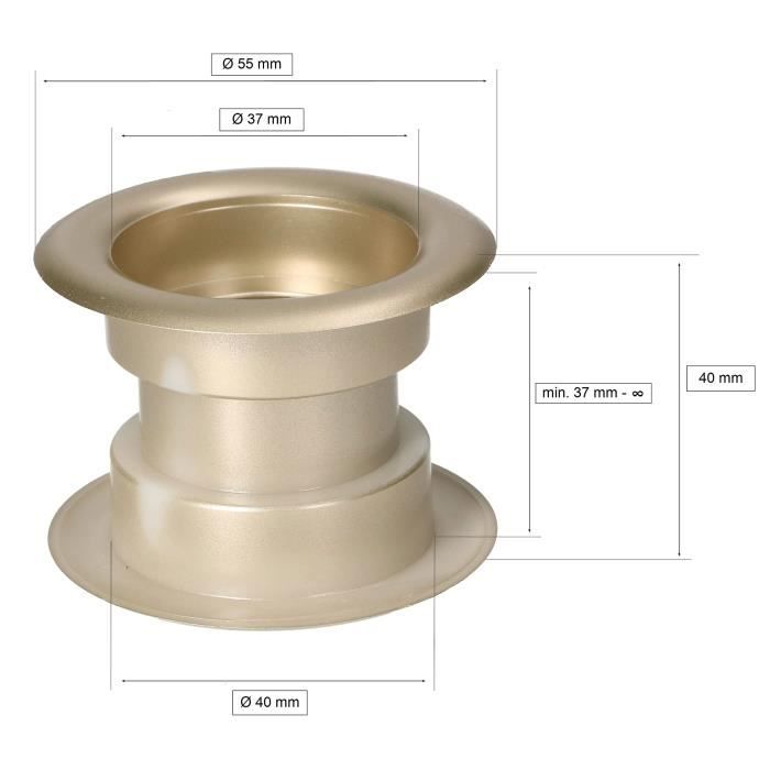 Lot de 4 grilles d'air KOTARBAU rondes en plastique satin pour portes de salle de bain