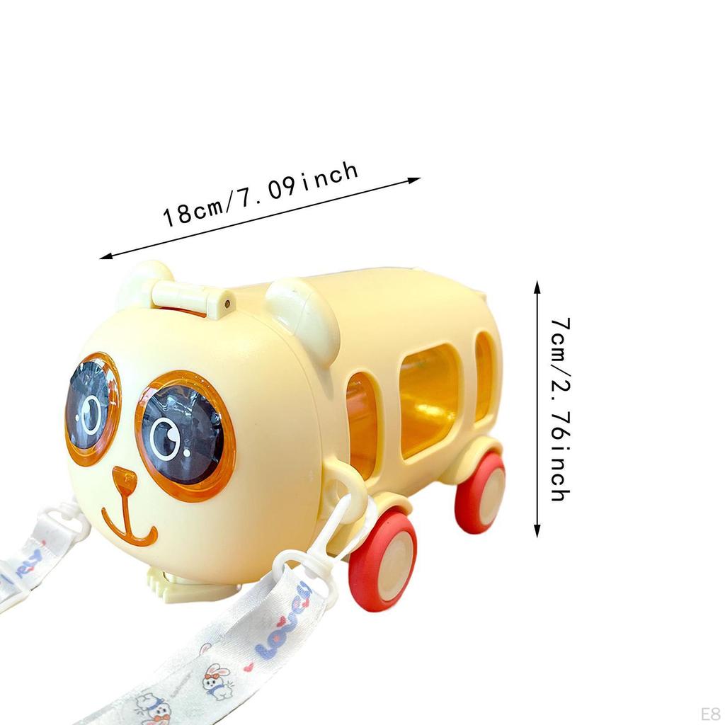 Bus-Trinkflasche für Kinder: Autobecher mit Strohhalm und Riemen - Auslaufsicherer Trinkbecher beweglich