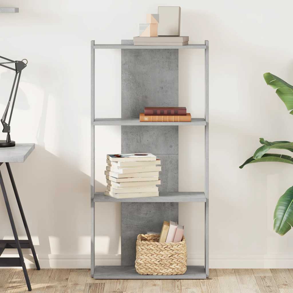 Bookshelf 3 Shelves Concrete Grey 60 x 30 x 120 cm Engineered Wood