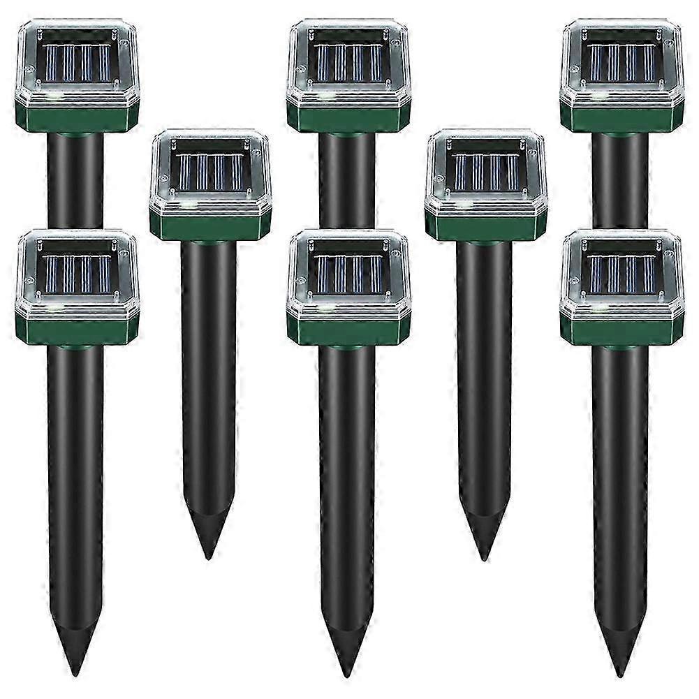8 Pack of Solar Powered Ultrasonic Snake Repellent for Outdoor Use
