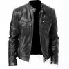 Men's Jacket with Stand Collar, Zipper Front, Chest Pockets, and Adjustable Cuffs