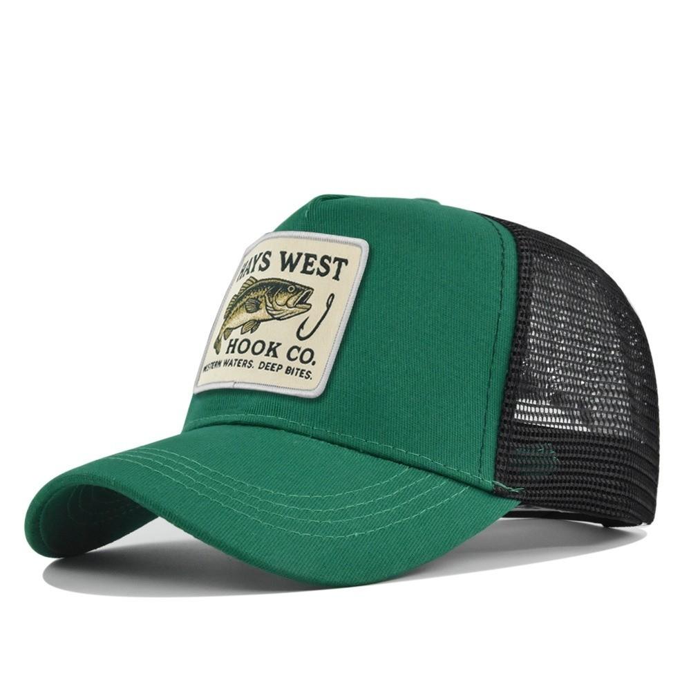 Camouflage Outdoor Fishing Snapback Embroidery Design Sunshade Hat Dad Trucker Hat  Casual Wear