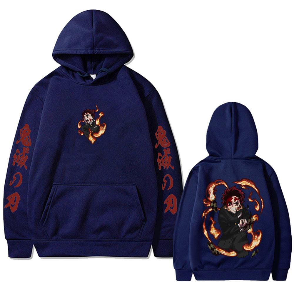 Anime Demon Slayer Kamado Tanjirou Graphic Hoodie Men Women Clothing Fashion Sweatshirt Male Vintage Oversized Hoodies
