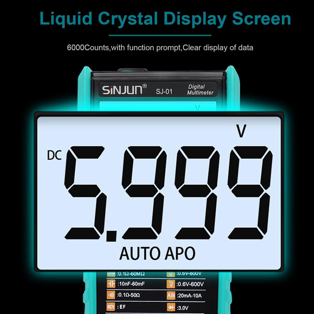 SJ 01 Digital Multimeter Intelligent Automatic Scan Tester for DC AC Voltage Current Capacitance Resistance NCV Diode