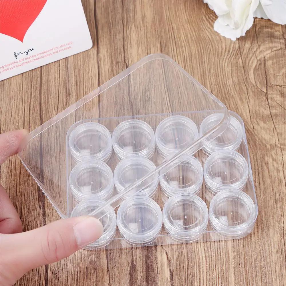 

12 Compartment Organizer for Nail Art Supplies, Rhinestones, Beads, Nail Jewelry Container Box прозорий