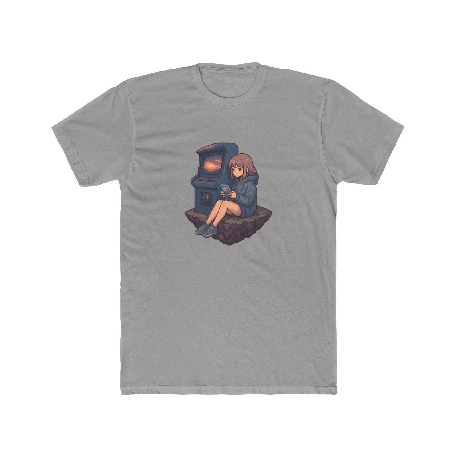 Retro Arcade Anime Girl Lofi Gaming T-Shirt S