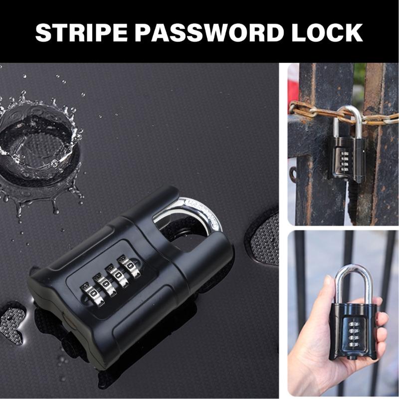 Heavy Duty Combination Padlock Waterproofs 4 Digit Padlocks Outdoor Safely Code Lock Weatherproof Gym Locker Lock
