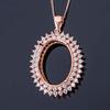 925 Silver Pendant with 18K White and Rose Gold Plating - Empty Setting BP404