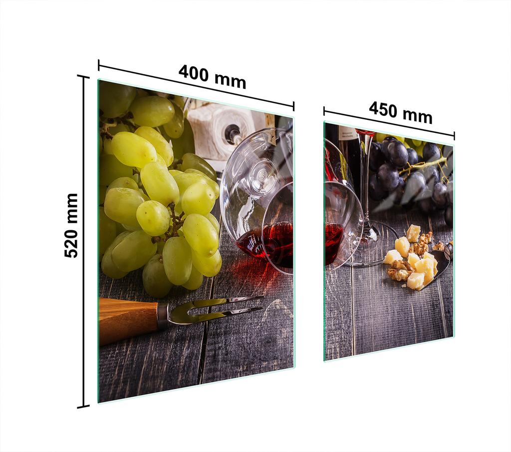 GLAS-KOCHFELD-SCHUTZPLATTE 85x52 WEIN