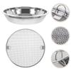 With Drainer Net Stainless Steel Oil Drain Pan Double-ear Handle Oil Drain Plate  Barbecue