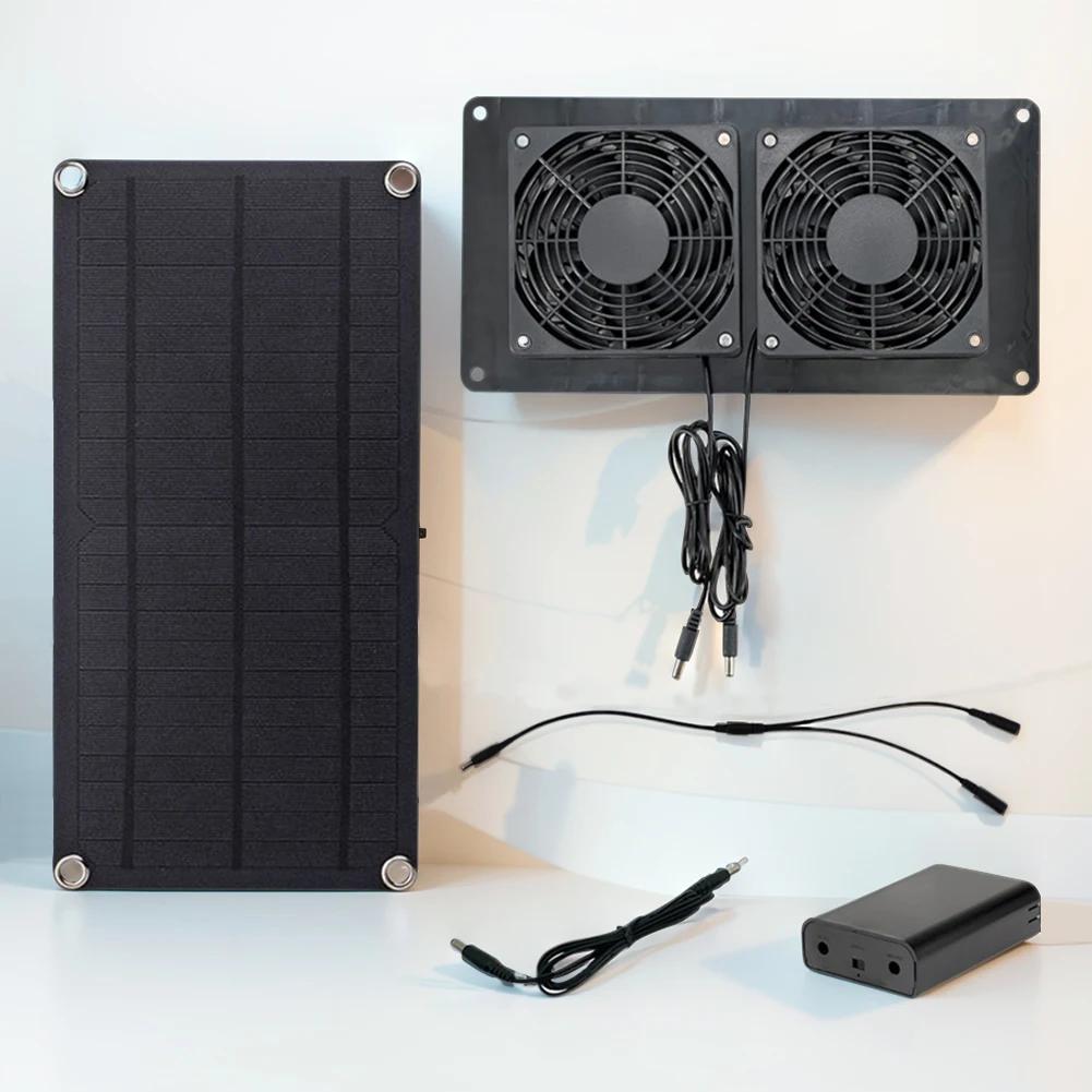 10W 12V Solar Exhaust Fan with Waterproof Solar Panel Air Extractor Solar Fan for Greenhouse Chicken Coop Shed Dog House Outside