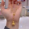 Golden Filigree Pumpkin Y-Necklace: Imitation Gold Chain for Women's Elegant Style