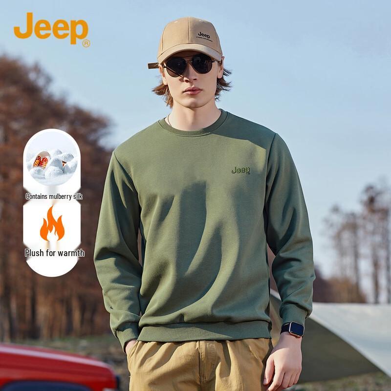 JEEP Men s Fleece-Lined Round Neck Sweatshirt 3XL