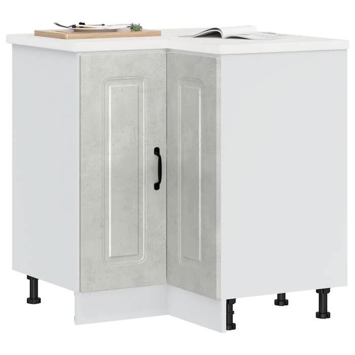 VidaXL Armoire d'angle de cuisine Kalmar gris béton bois d'ingénierie 853511