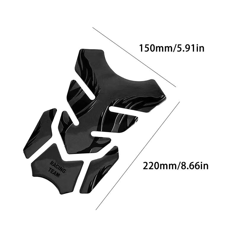 Pegatina Pad de Tanque de Motocicleta Espina de Pescado 3D Pegatinas Pad de Tanque Protector de Aceite Gas Cubierta Decoración Llama Accesorios de Motocicleta