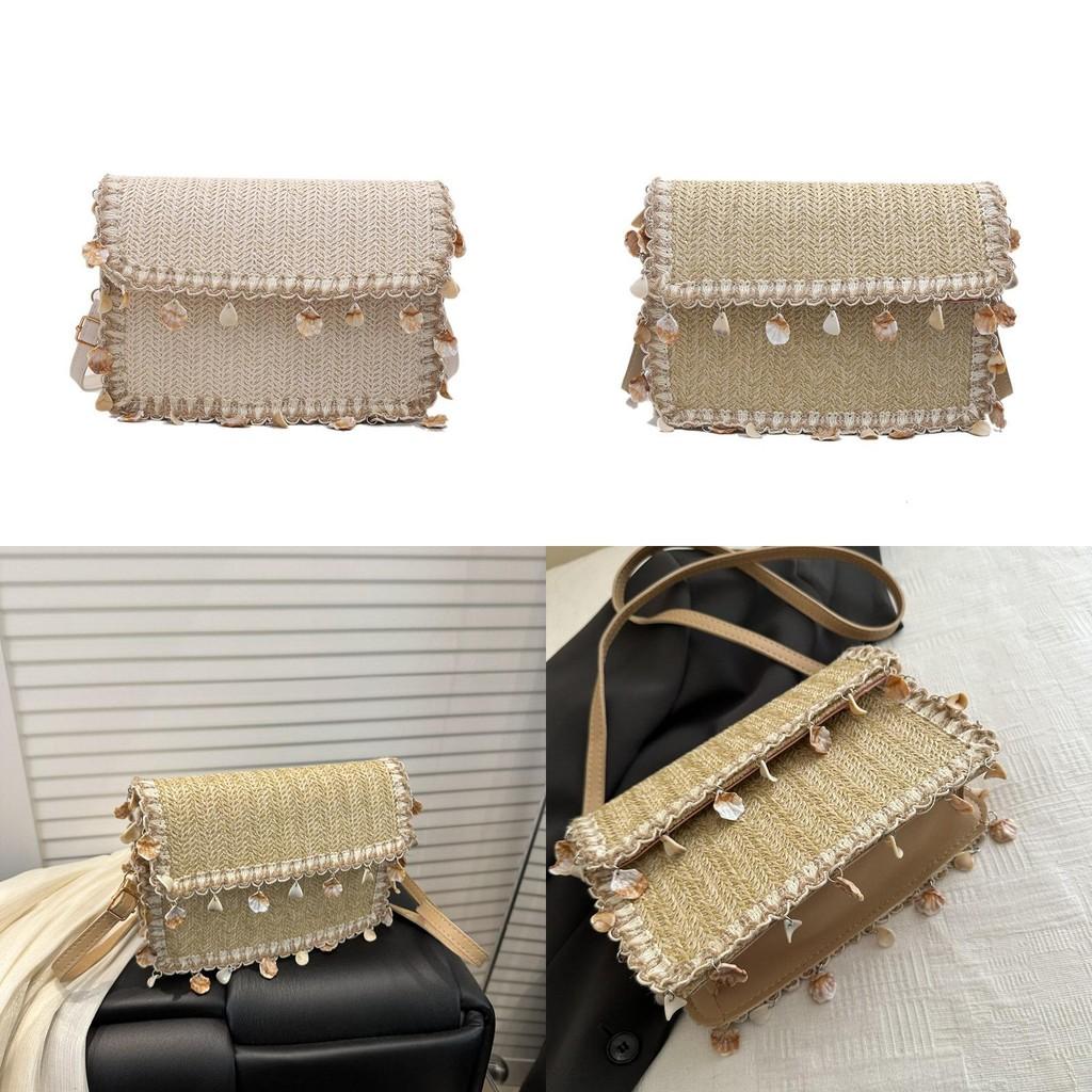 Woven Mini Crossbody Bag For Women Small Trendy Handbag With Inside Pocket For Casual Wear