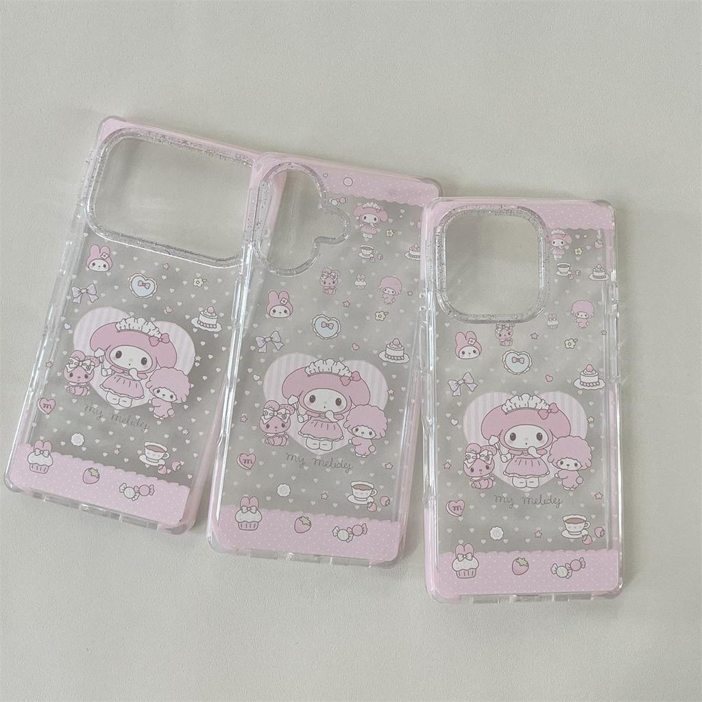 Cartoon Square Melody Drop-Proof Full Coverage Phone Case for iPhone 15/17/16 PROMAX