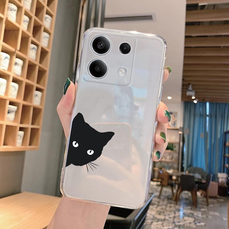 Měkké silikonové průhledné pouzdro s kresleným vzorem pro Xiaomi Redmi Note 13 Pro Poco C65 Samsung A55 A35 M35 S24 iPhone Ochranný kryt proti nárazu
