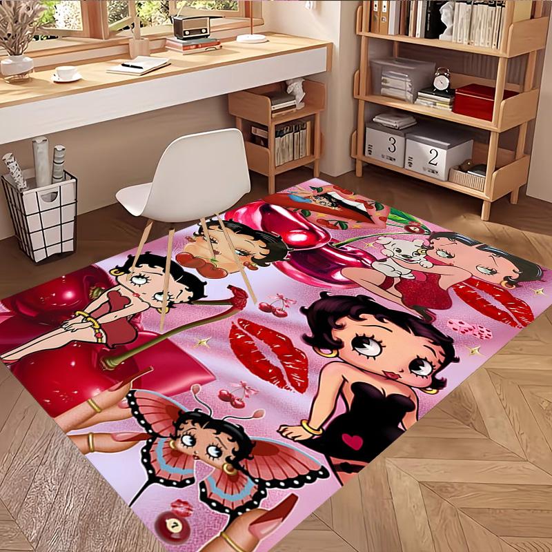 Betty Boop Print Rug, Washable Floor Carpet, For Entryway Dorm Laundry Room Office Study, Home Decor Birthday Christmas Gift
