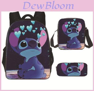 Stitch Backpack Set With Ice Pack And Pencil Case For Primary School Kids