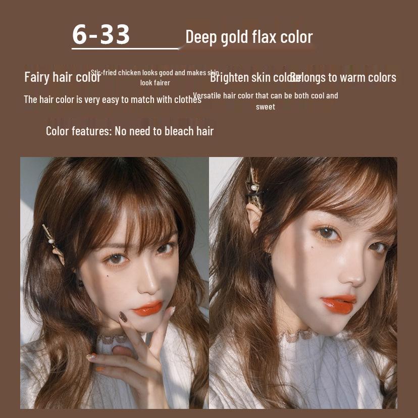 2026 Hair Dye Cream: Gray-Brown Linen, Black Tea Color, with Hair Care Benefits